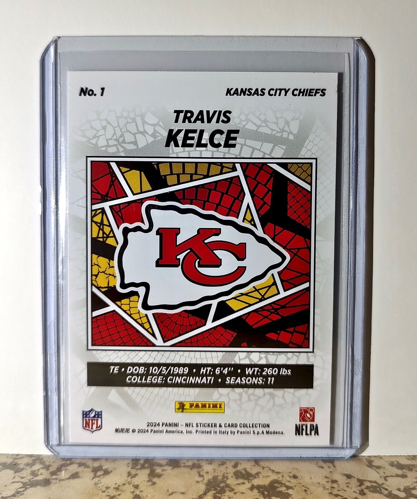 Travis Kelce 2024 Panini NFL #1 Sticker Card Kansas City Chiefs