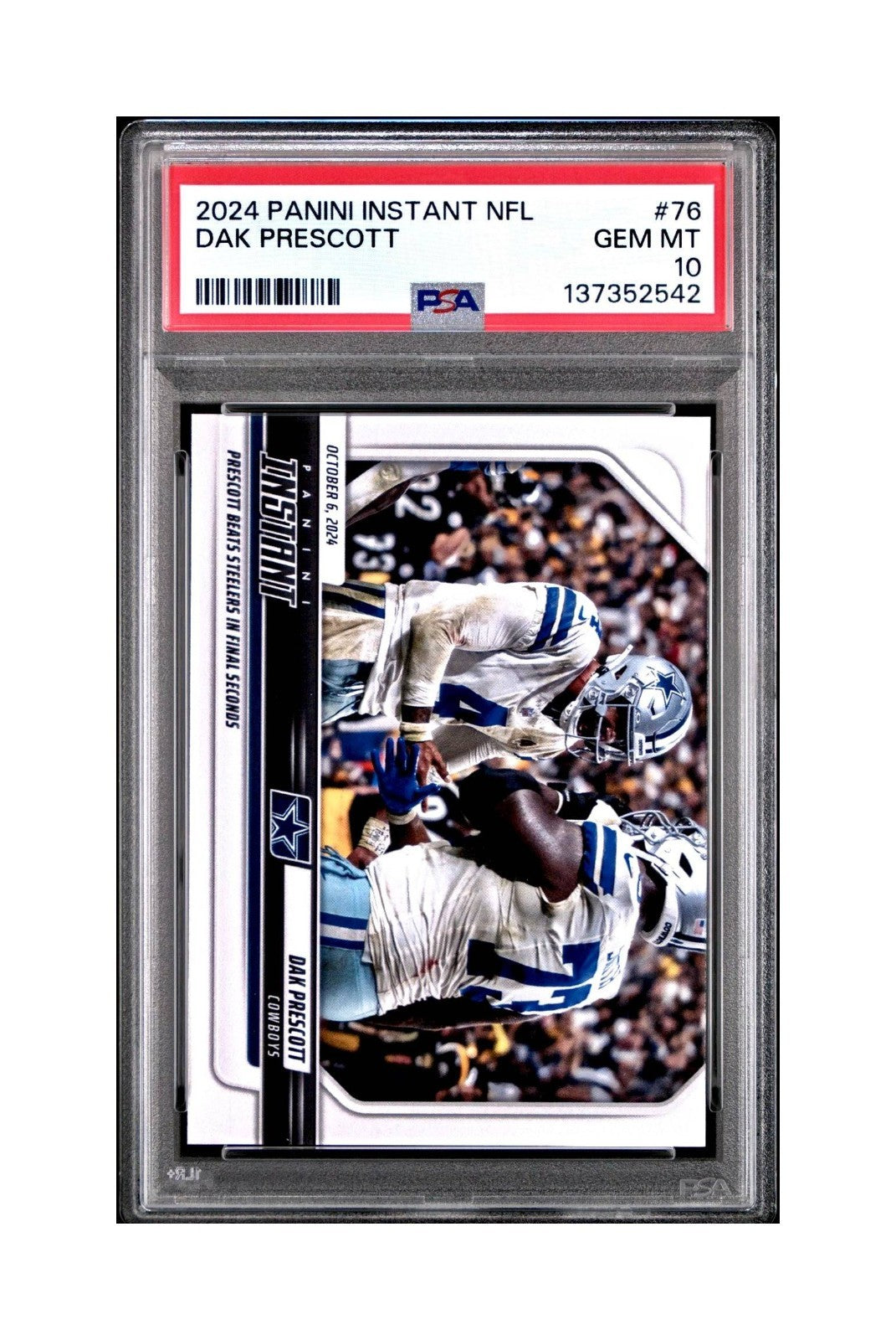 Dak Prescott Rookie 2024 Panini Instant NFL #76 PSA 10 Gem Mint