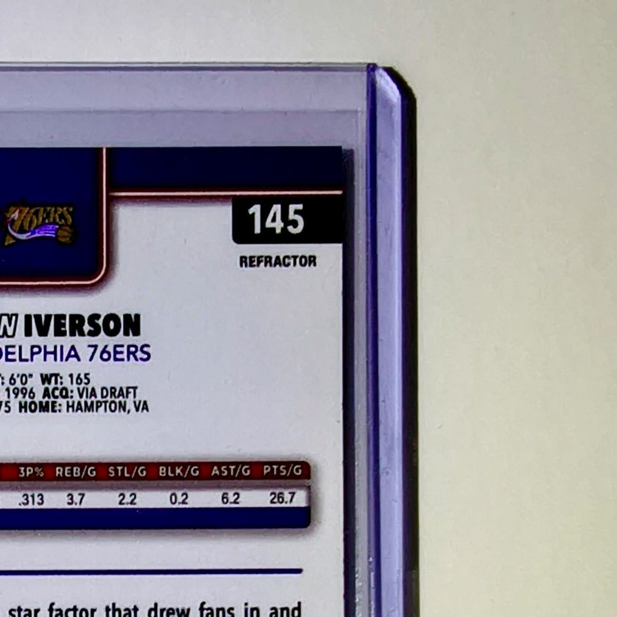 Allen Iverson 2025-26 NBA Topps Chrome Update Refractor #145 Card 76ers