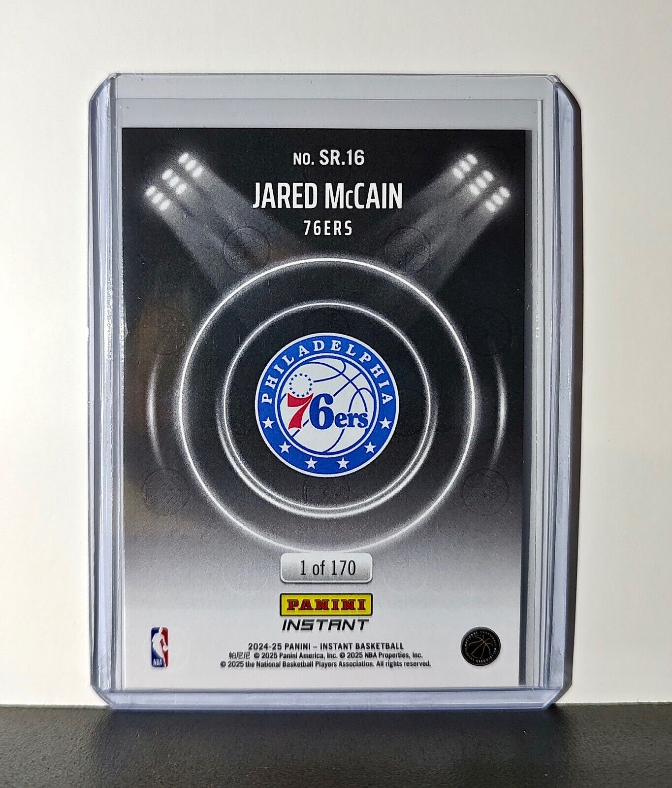 Jared McCain Rookie 2024-25 Panini Spotlight Rookies NBA #16 Card 76ers 1/170