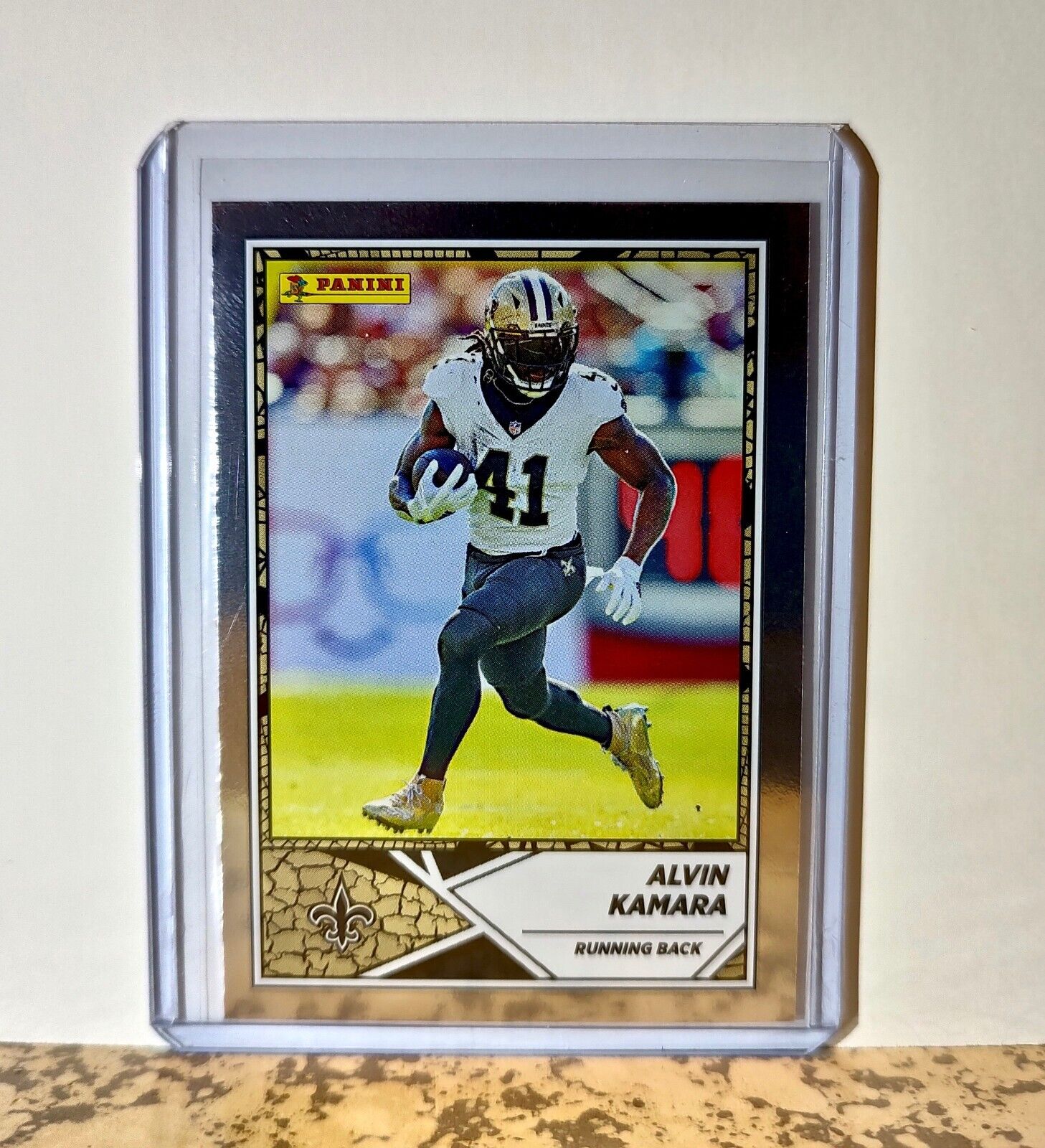 Alvin Kamara 2024 Panini NFL #40 Silver Foil Sticker Card New Orleans Saints