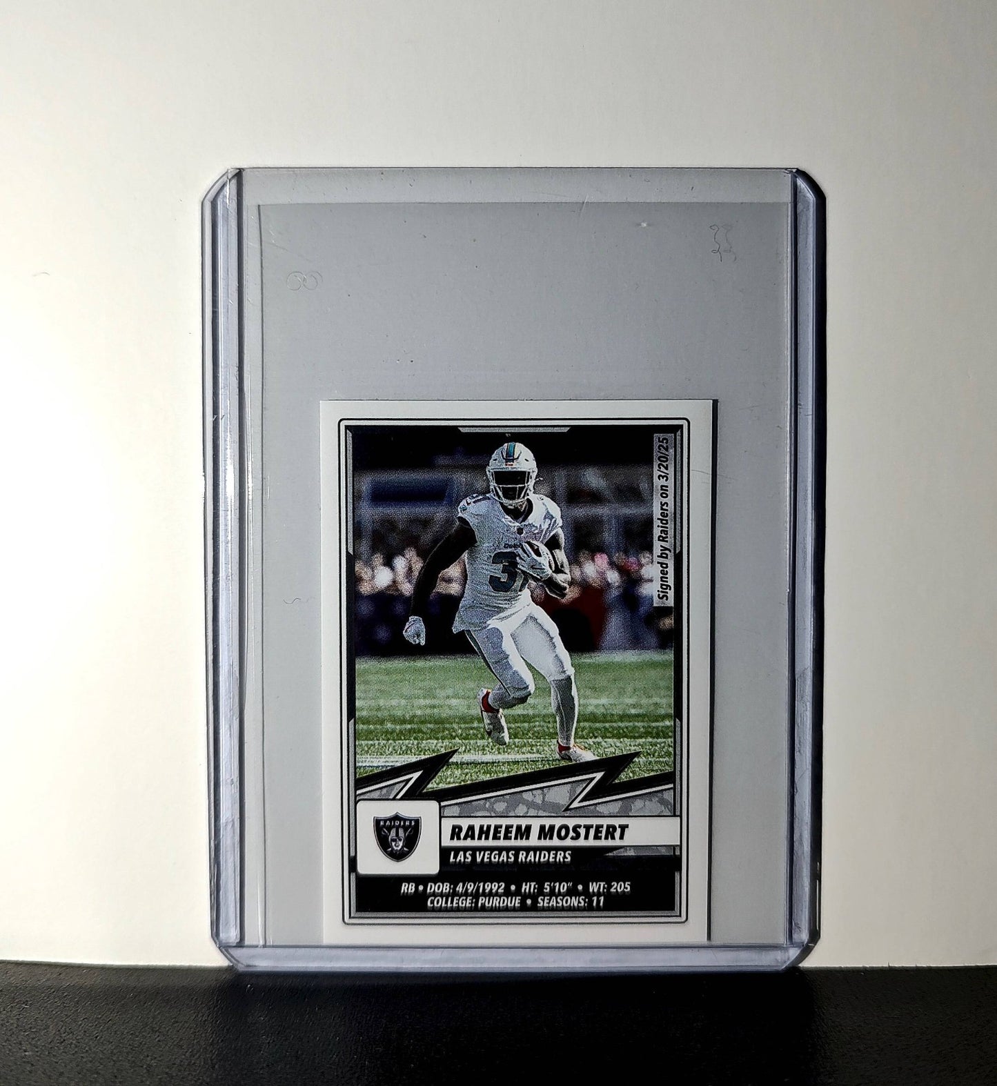 Raheem Mostert 2025 Panini NFL #265 Sticker Las Vegas Raiders