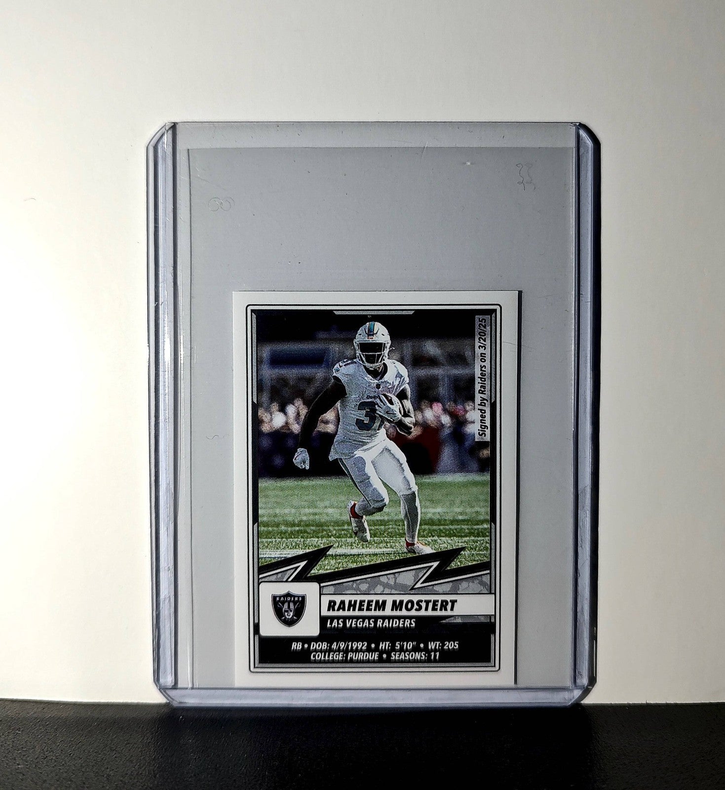 Raheem Mostert 2025 Panini NFL #265 Sticker Las Vegas Raiders