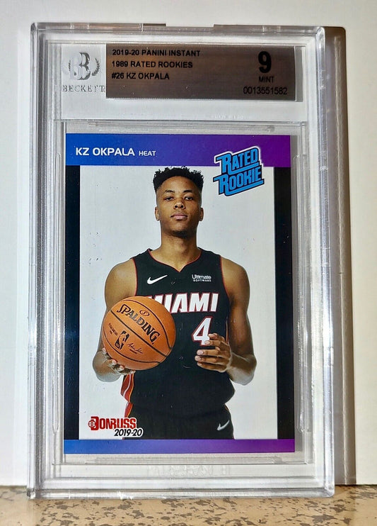 KZ Okpala 2019-20 Panini NBA #26 1989 Rated Rookies Card 1/3431 BGS 9 Mint Heat