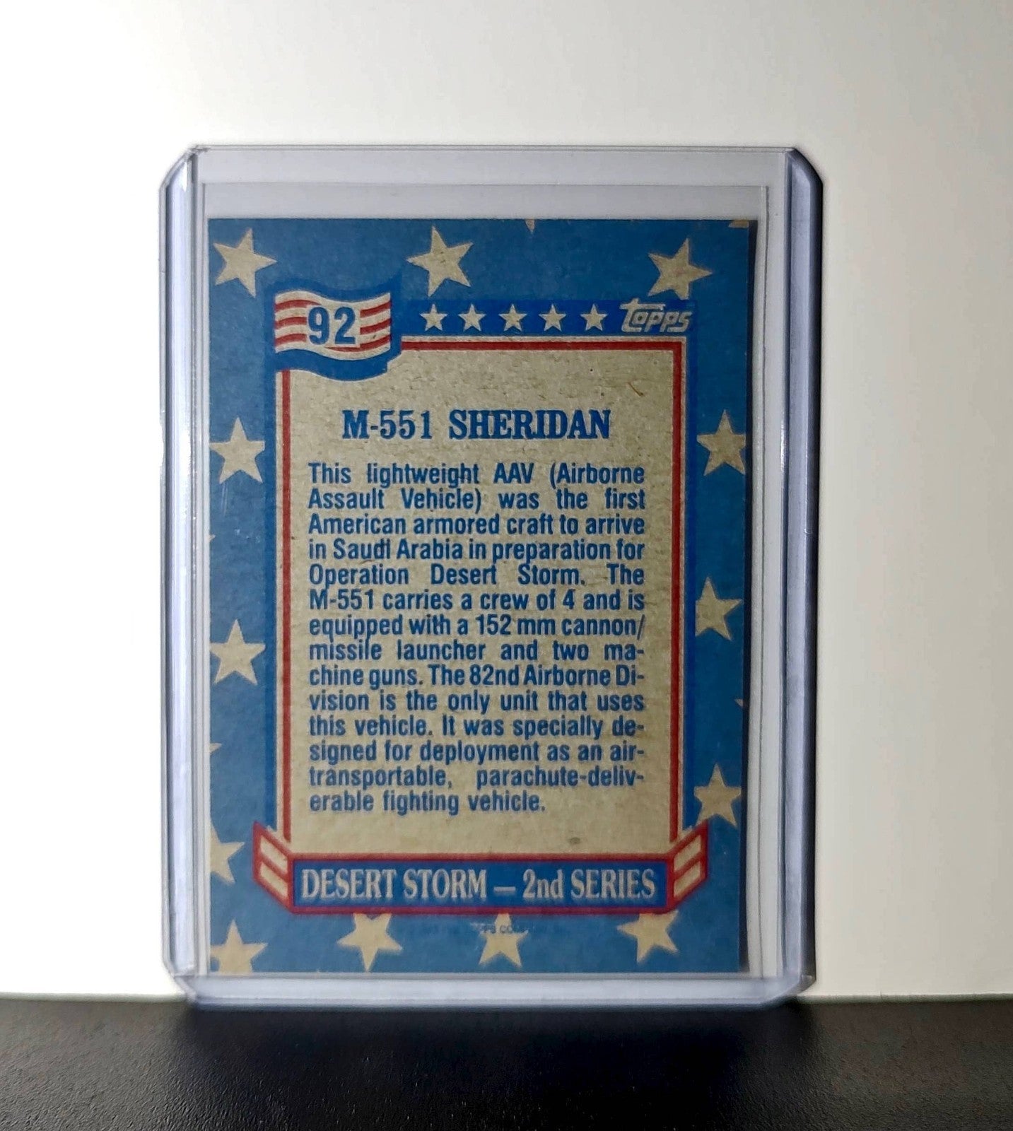 M-551 Sheridan 1991 Topps Desert Storm #92 Card