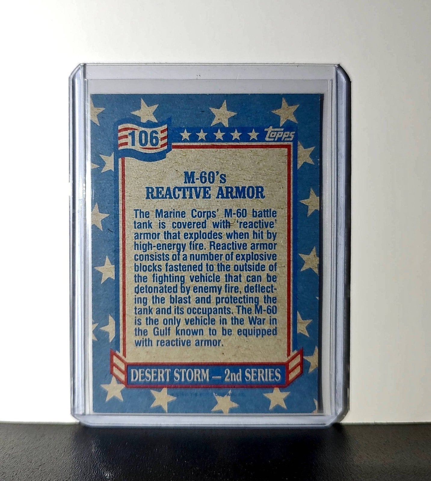 M-60 Reactive Armor 1991 Topps Desert Storm #106 Card