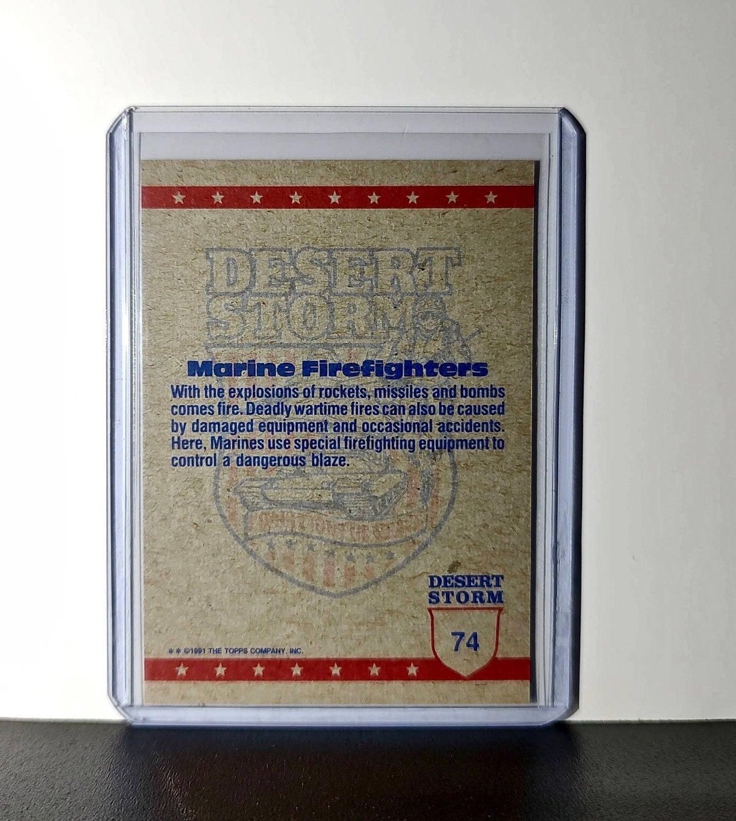 Marine Firefighters 1991 Topps Desert Storm #74 Card
