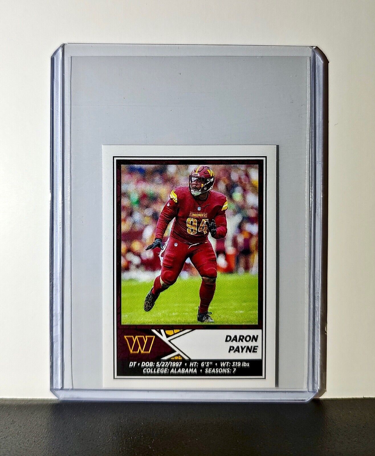 Daron Payne 2024 Panini NFL Sticker #353 Washington Commanders
