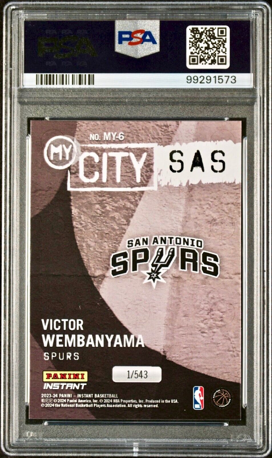 Victor Wembanyama 2023 Panini MyCity Rookie NBA #MY-6 Card PSA 9 Mint