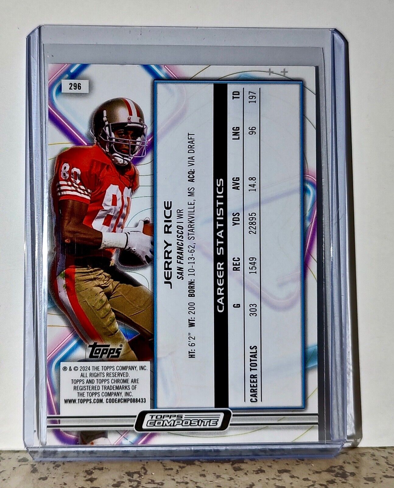 Jerry Rice 2023 Topps Chrome Cosmic NFL #296 Football Card San Francisco 49ers