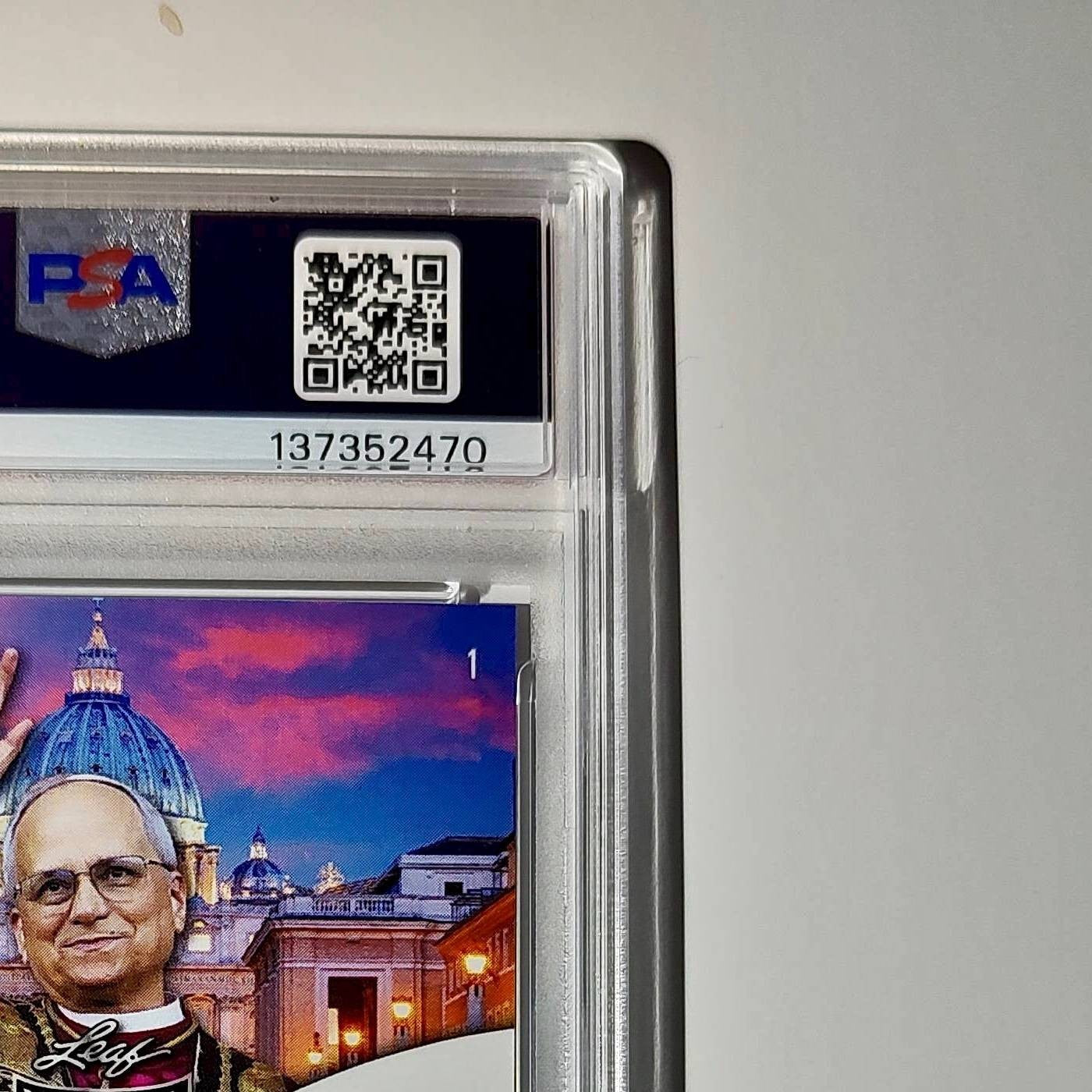 2025 Leaf Metal Pope Leo XIV 46/529 #1 Hot Dog Variant PSA 9 Mint