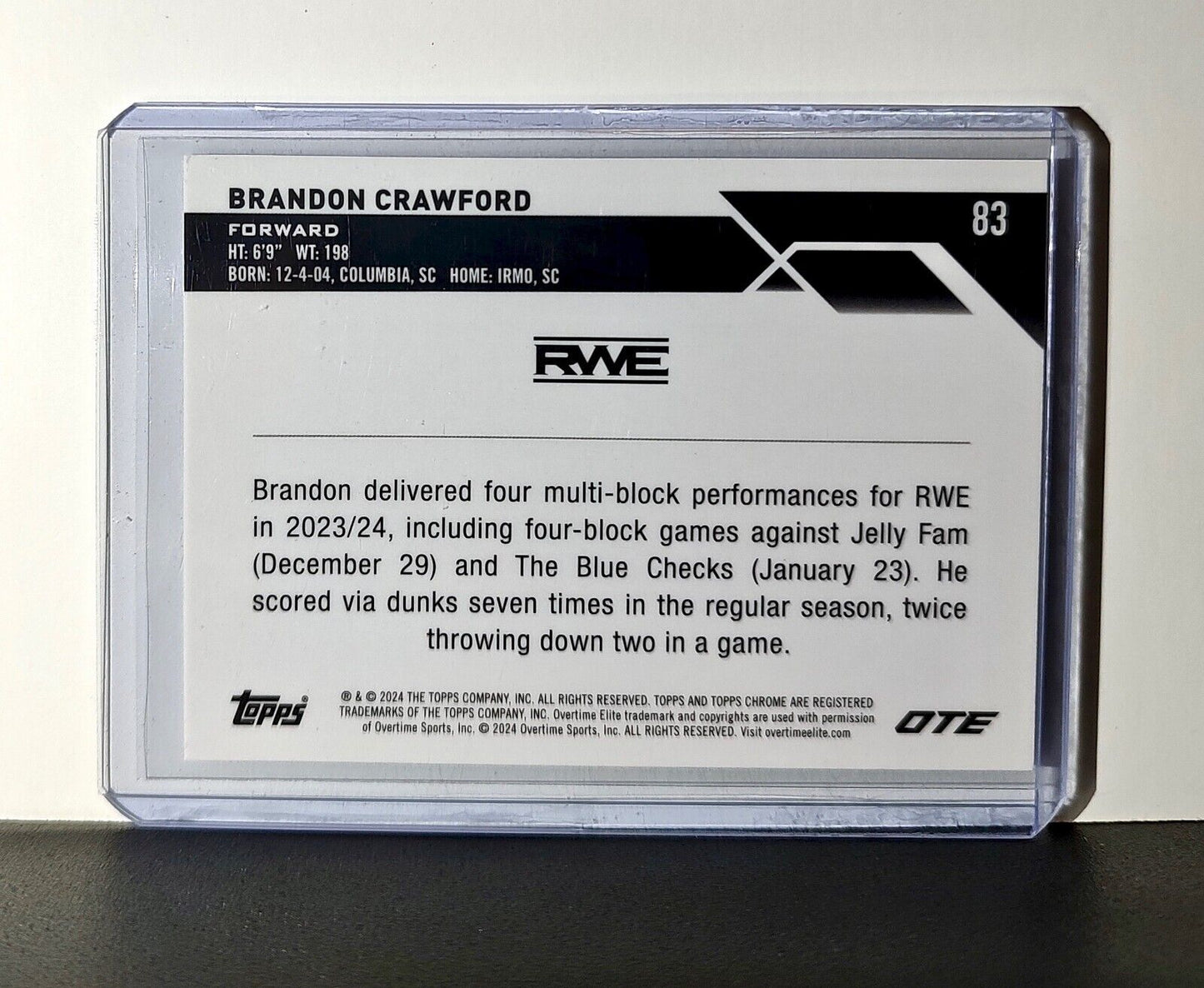 Brandon Crawford Rookie Card 2023-24 Topps Chrome Overtime #83 RWE