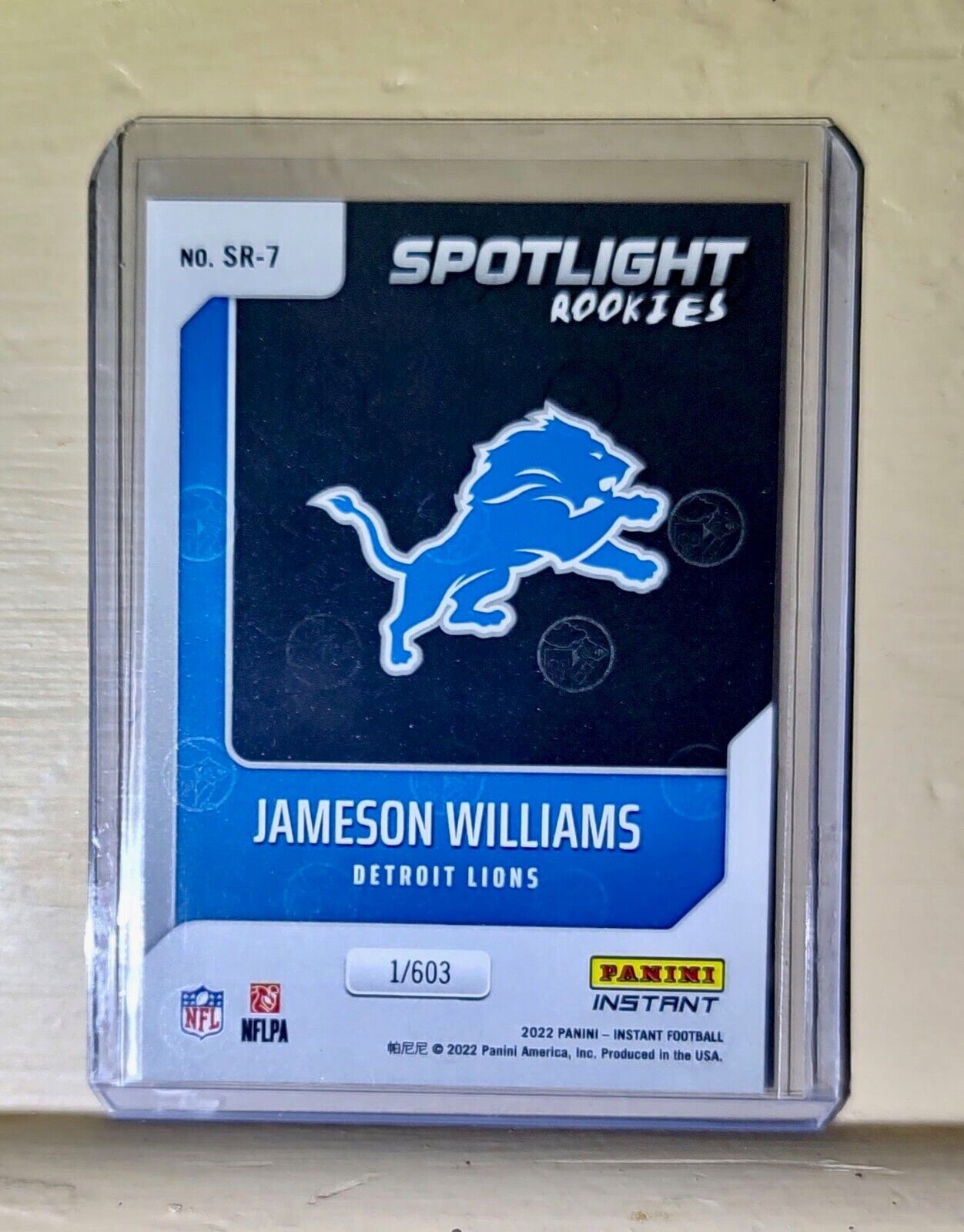 Jameson Williams 2022 NFL Panini #7 Spotlight Rookie Football Card 1/603