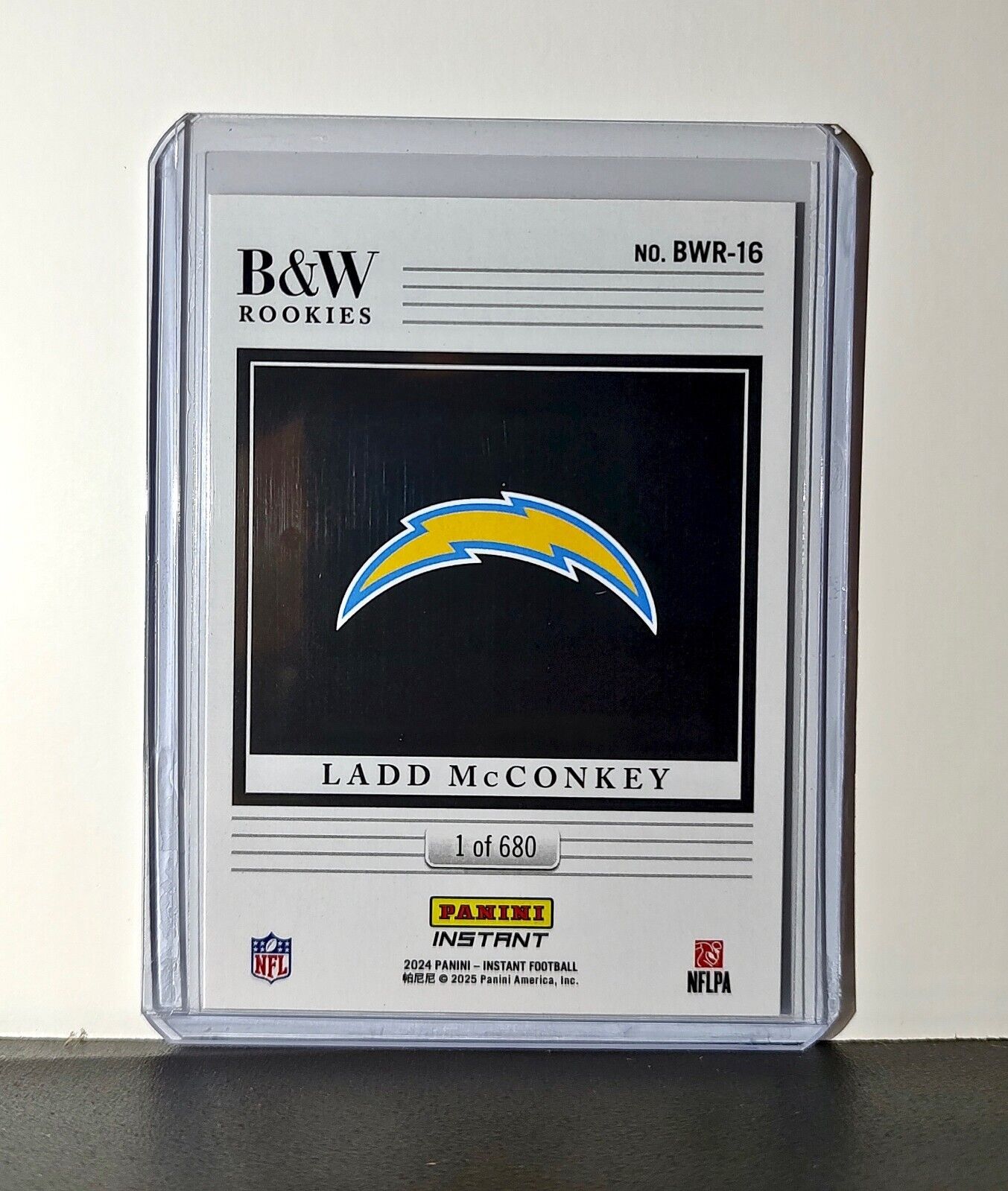 Ladd McConkey Rookie 2024 Panini NFL #16 Black & White Rookies Chargers 1 of 680