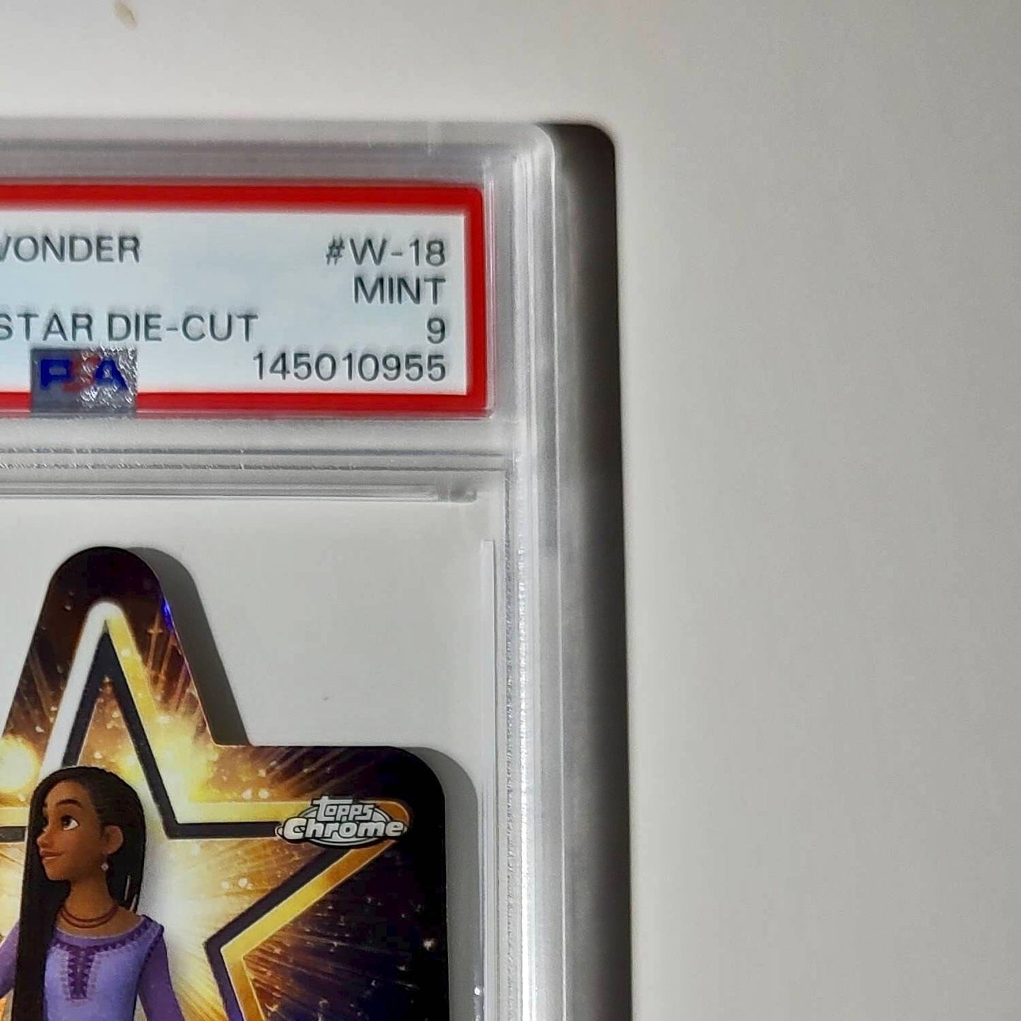 Asha 2025 Topps Chrome Disney #W-18 Wish Upon A Star Die Cut Card Wish PSA 9