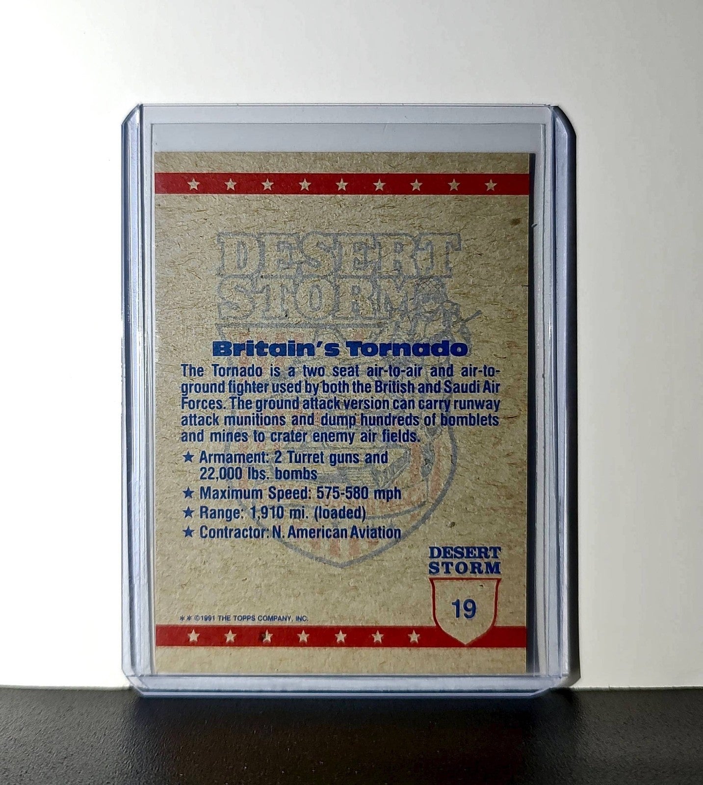 Britain’s Tornado 1991 Topps Desert Storm #19 Card