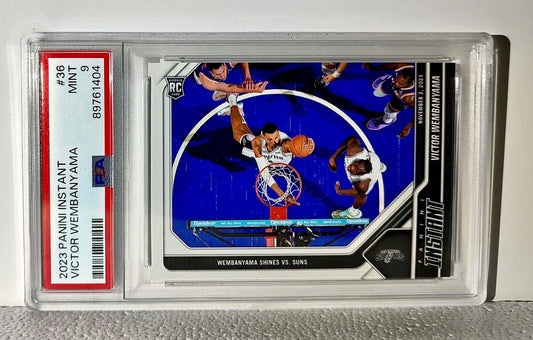 Victor Wembanyama 2023-24 Panini #36 NBA Rookie Card Spurs 1 of 6309 PSA 9 Mint