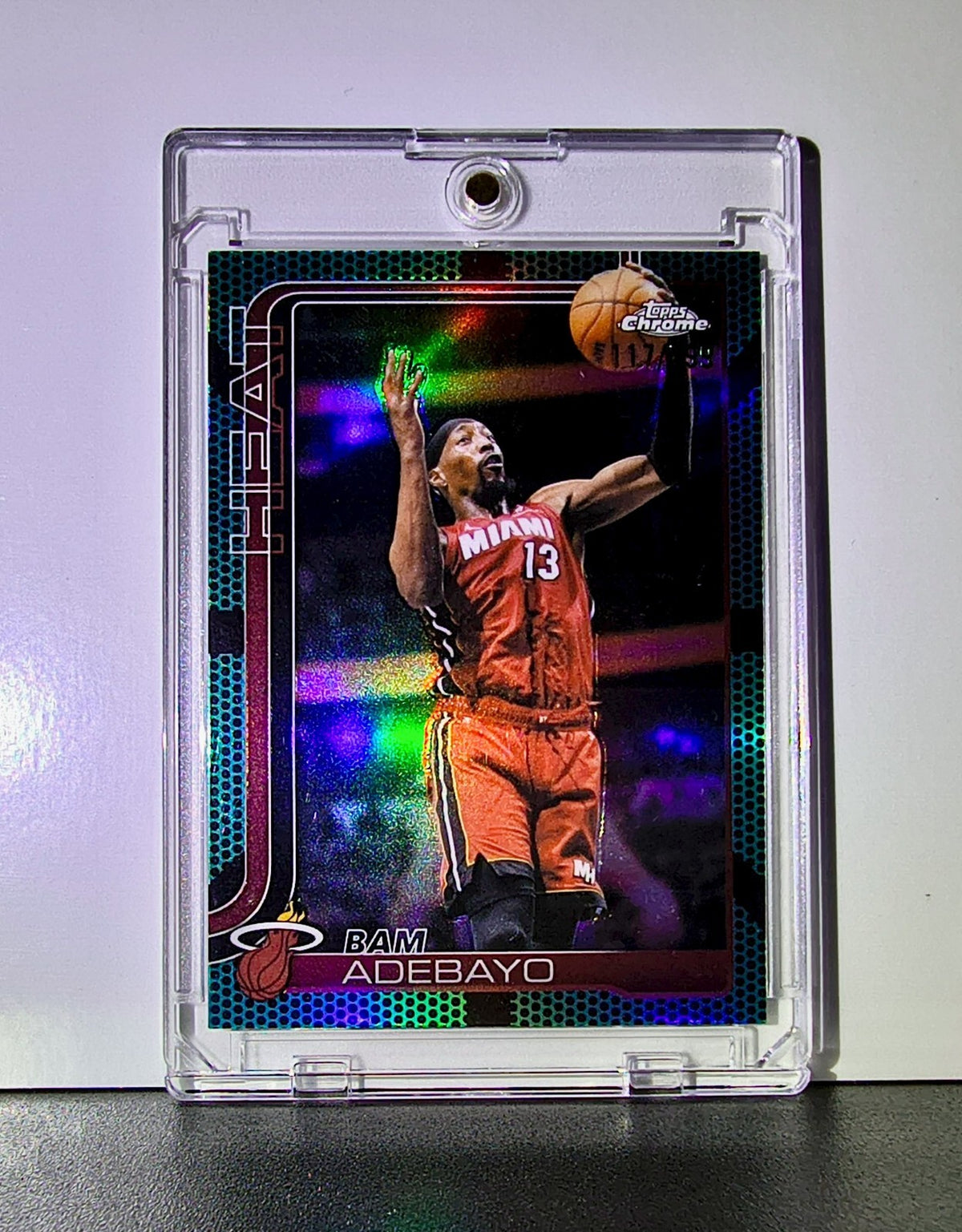 Bam Adebayo 2025-26 NBA Topps Chrome Update #35 Aqua Refractor Card 117/199