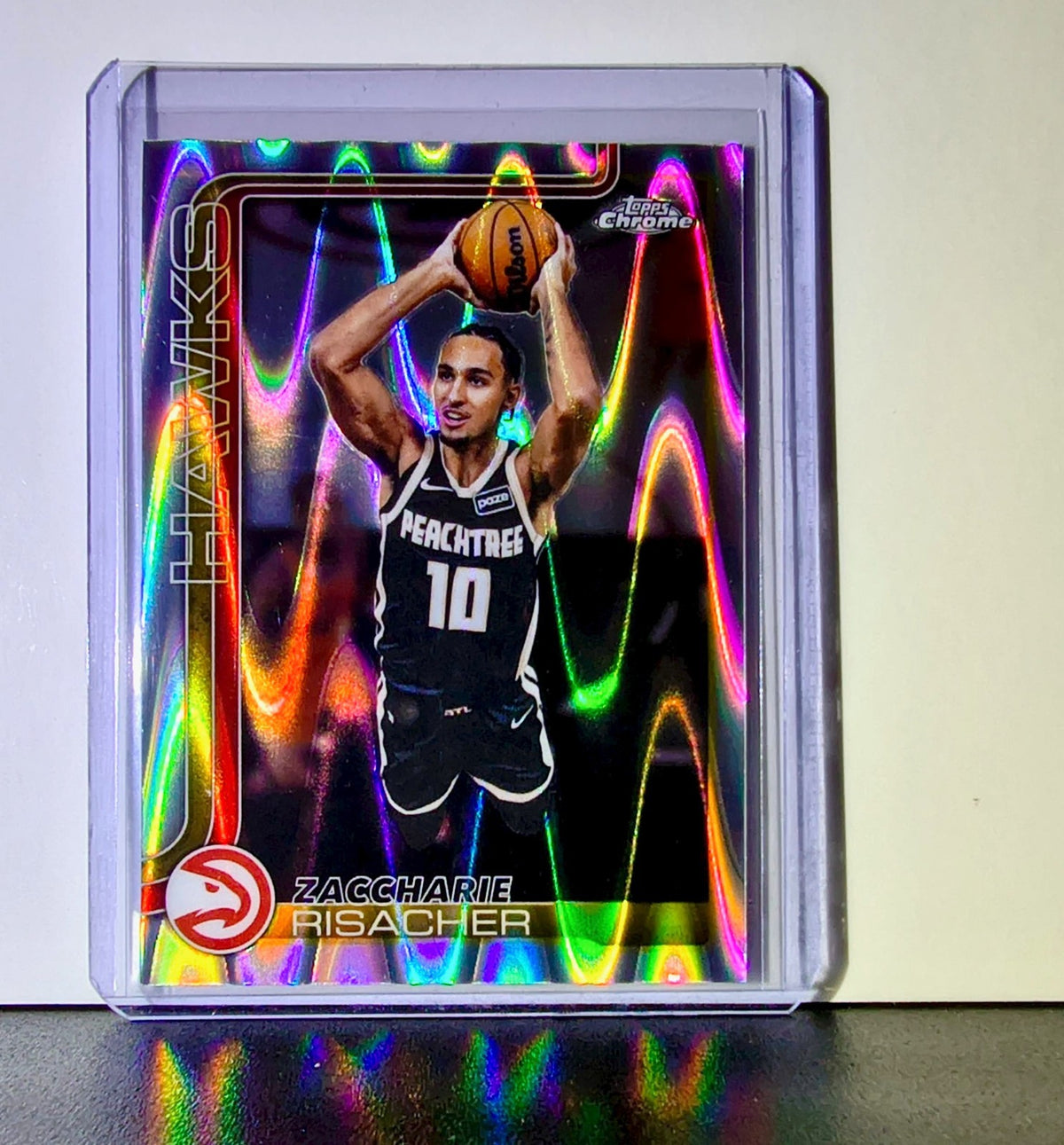 Zaccharie Risacher 2025-26 NBA Topps Chrome Update RayWave Refractor #88 Card