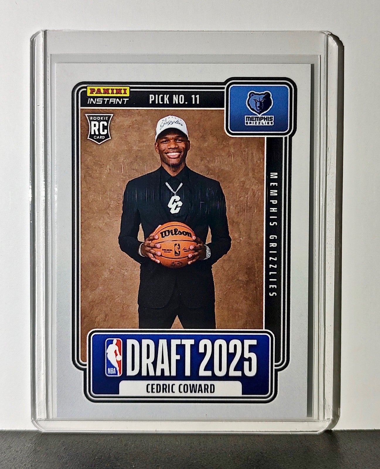 Cedric Coward Rookie 2025-26 Panini NBA #11 Draft Night Card Memphis Grizzlies