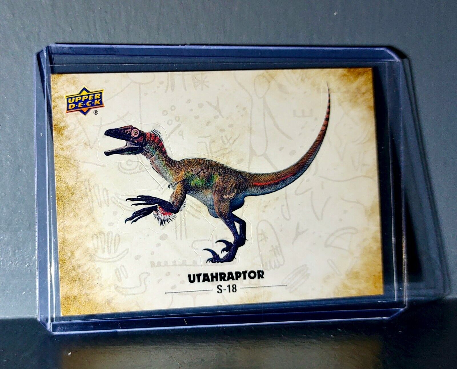 2015 Upper Deck Dinosaurs Utahraptor #S-18 Trading Sticker Card