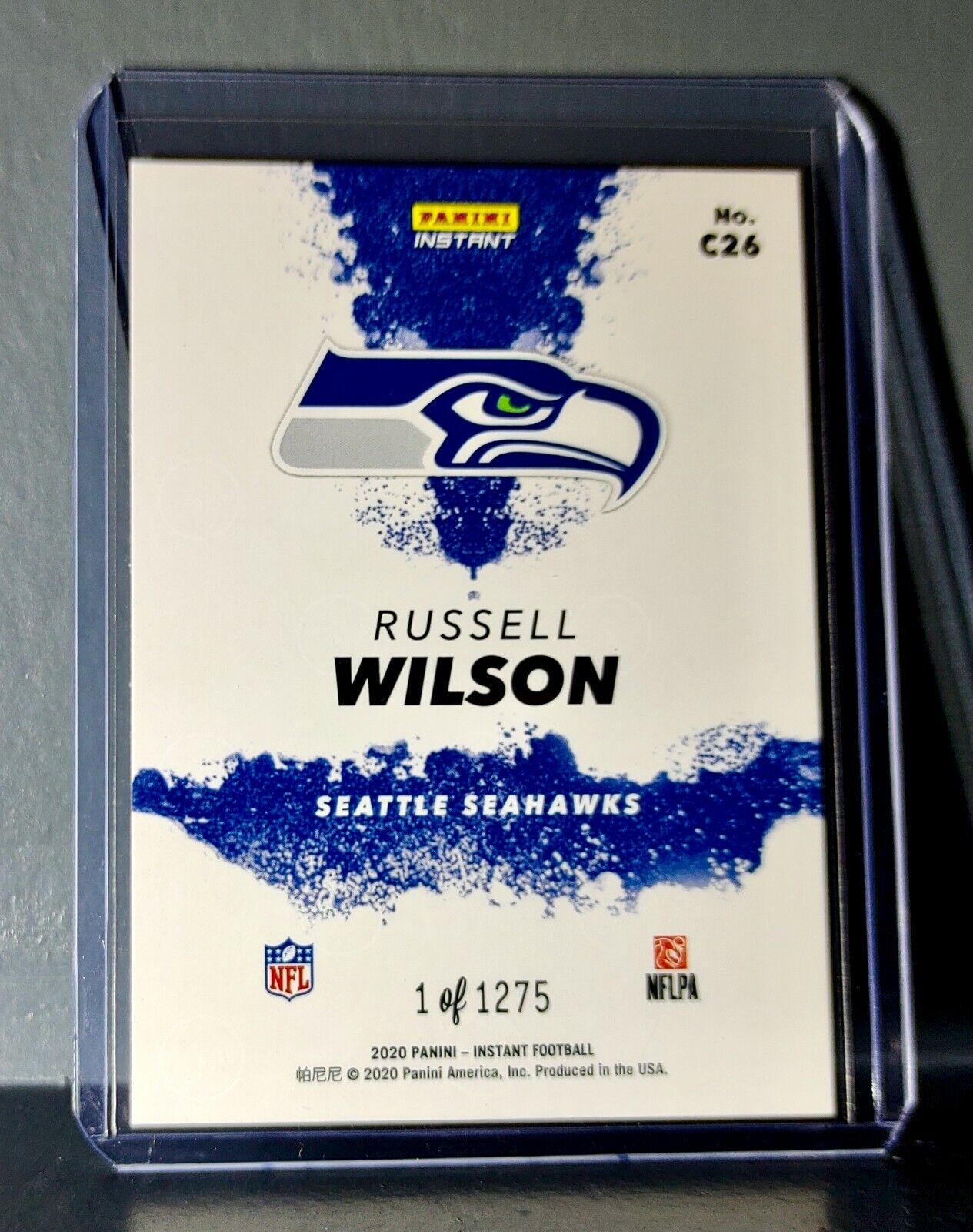 Russell Wilson 2020 Panini NFL Instant My City #26 Football Card 1 of 1275