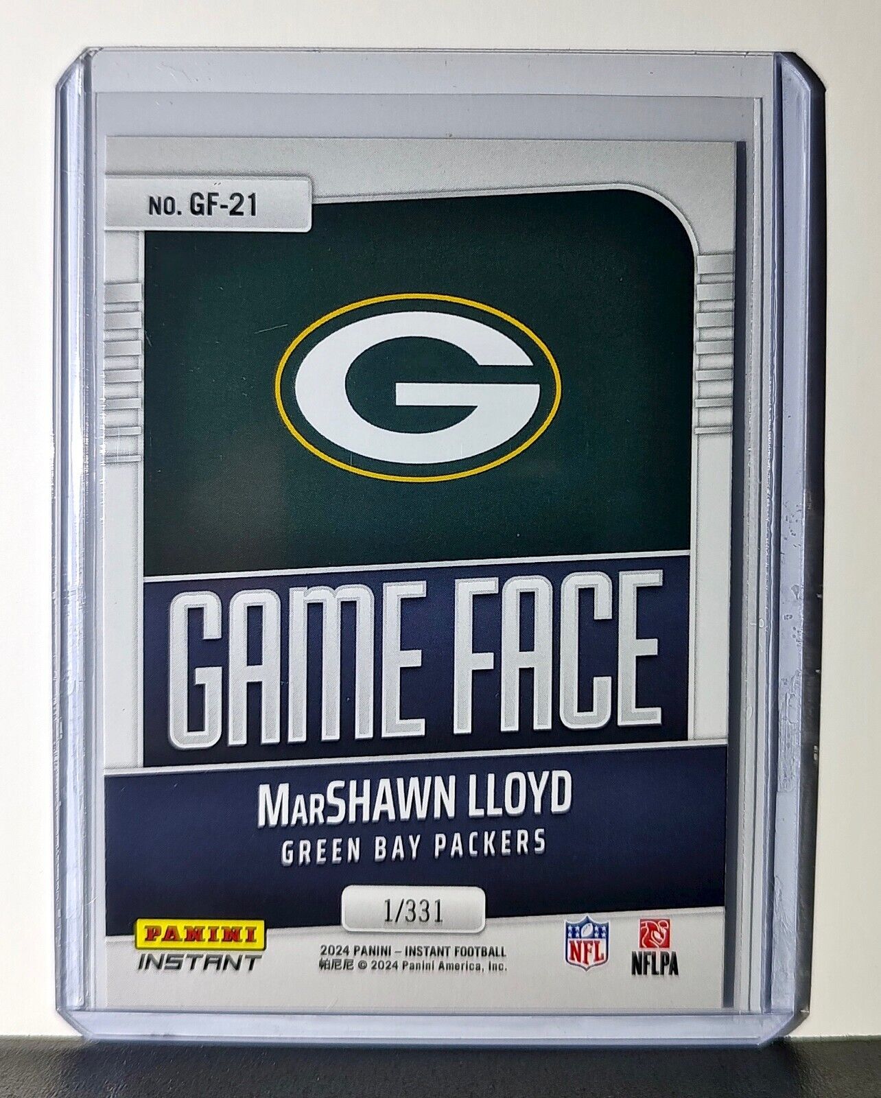 MarShawn Lloyd 2024 Panini Game Face #21 NFL Rookie Card Green Bay Packers 1/331
