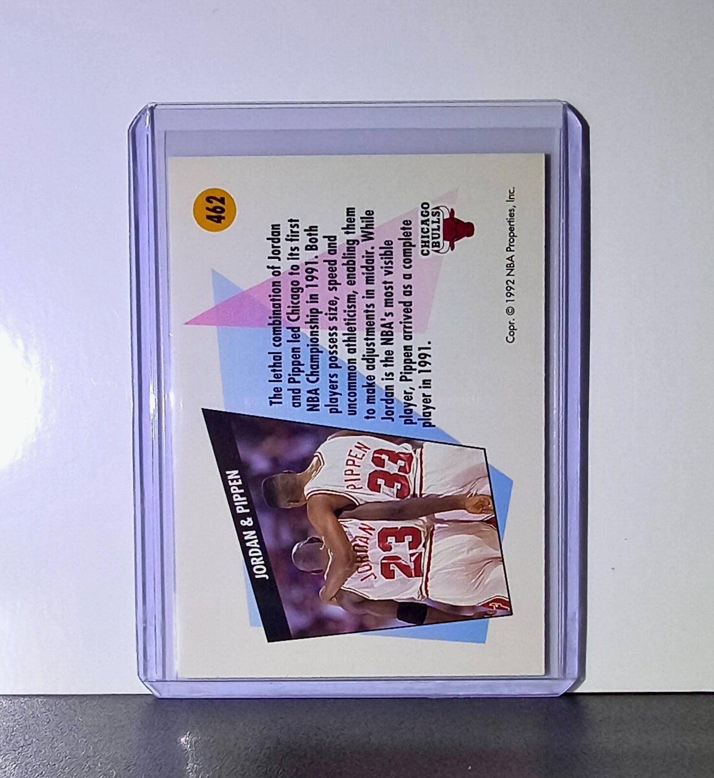 Michael Jordan Scottie Pippen 1991-92 Skybox #462 Basketball Card Chicago Bulls