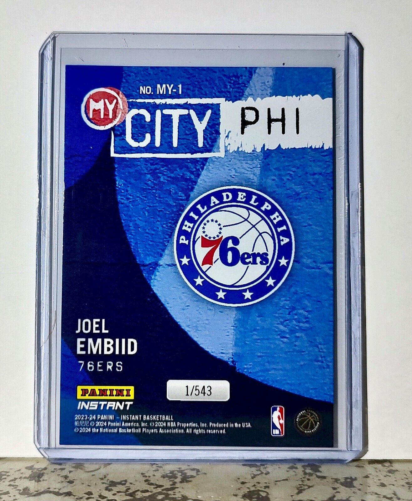 Joel Embiid 2023-24 Panini NBA #1 MyCity Basketball Card 76ers 1/543