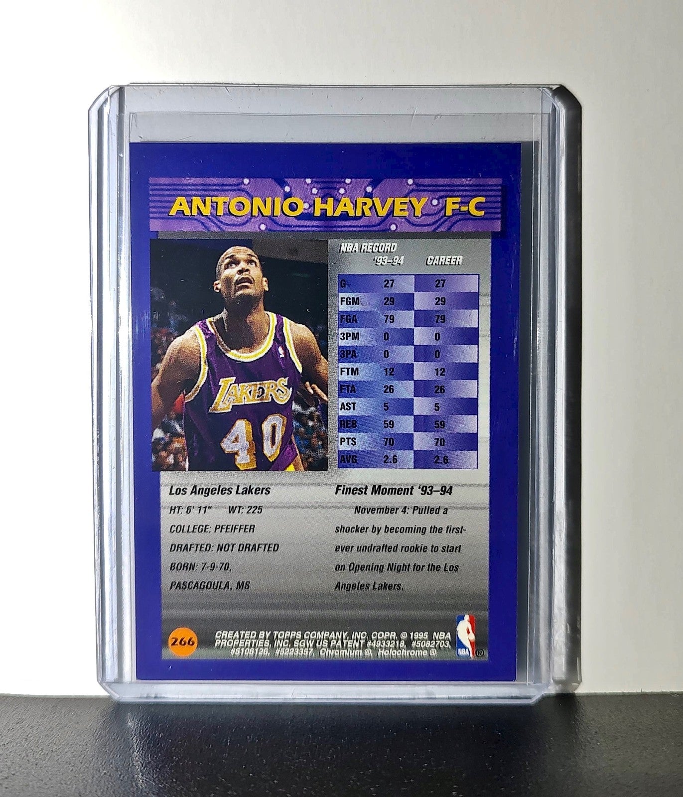 Antonio Harvey 1994-95 Topps Finest #266 Basketball Card