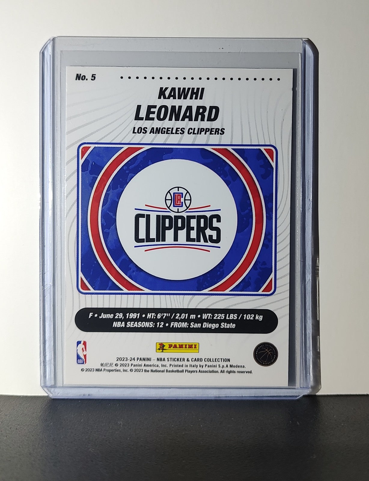 Kawhi Leonard 2023-24 Panini NBA Sticker Foil Card #5 Los Angeles Clippers