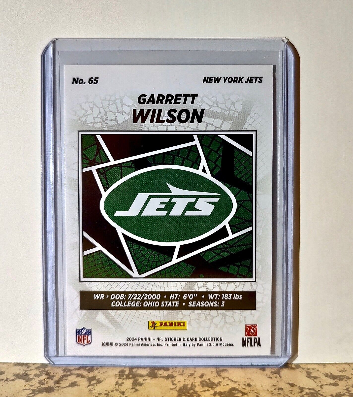 Garrett Wilson 2024 Panini NFL #65 Sticker Card New York Jets