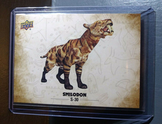 2015 Upper Deck Dinosaurs Smilodon #S-30 Trading Sticker Card