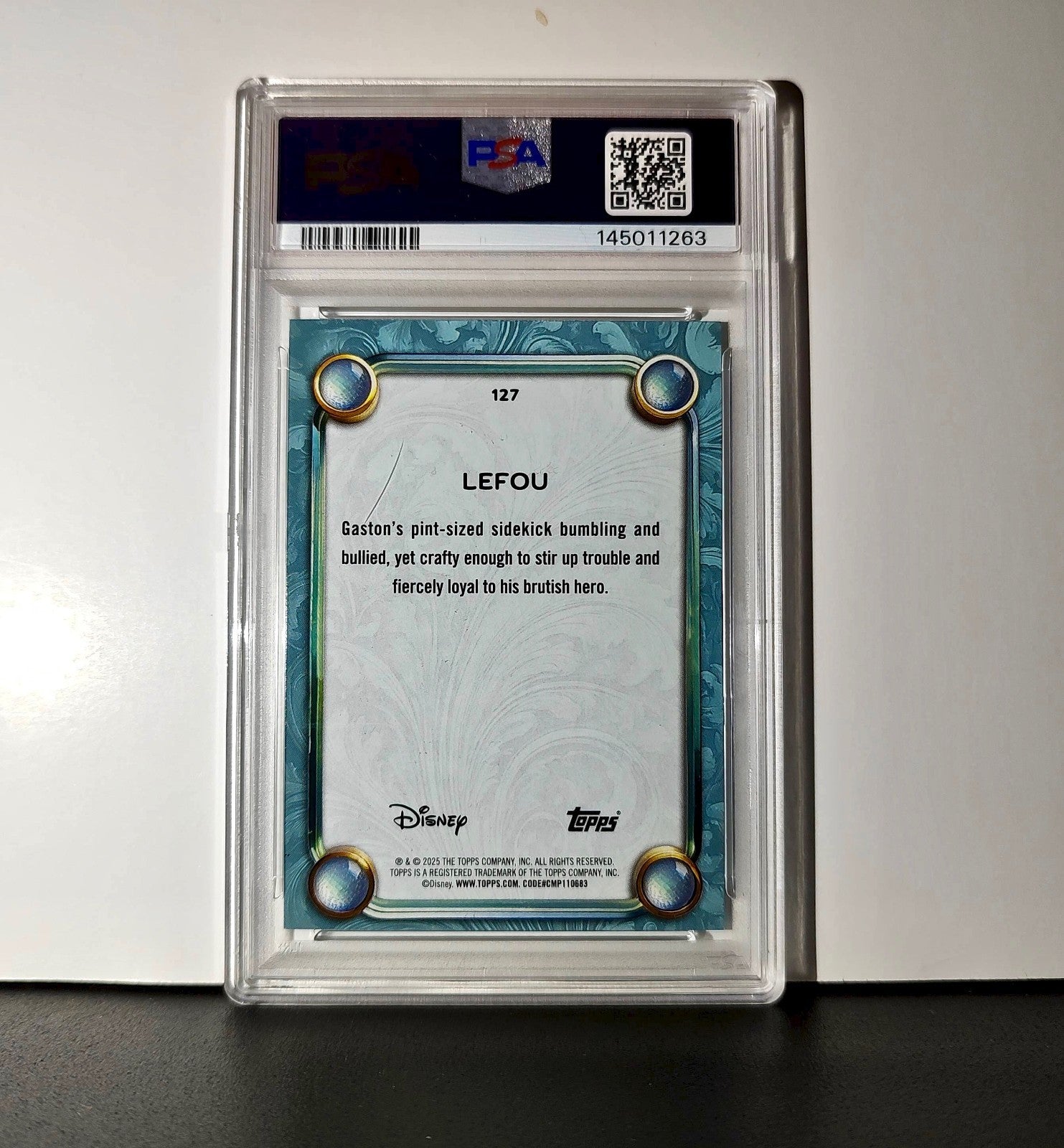 LeFou 2025 Topps Disney Wonder #127 Diamond Card Beauty and the Beast PSA 6