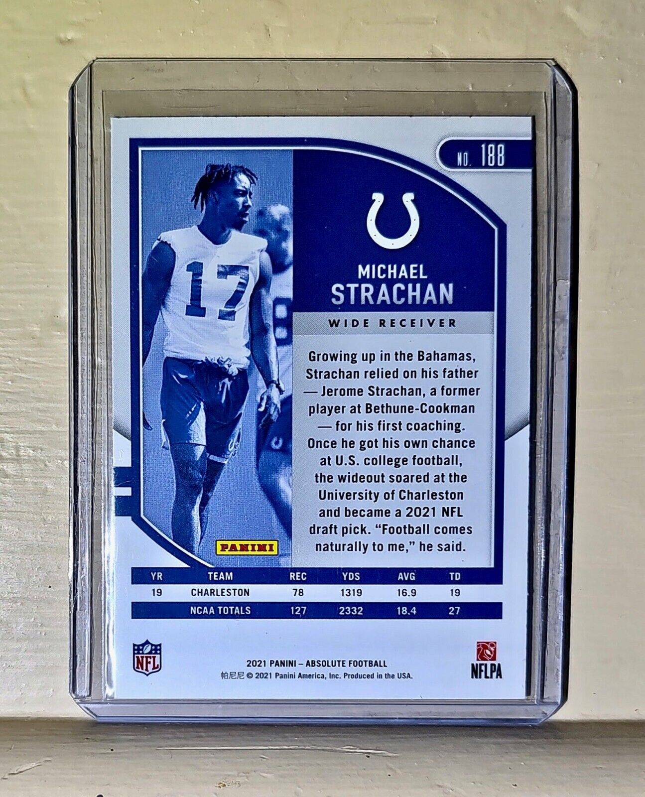 Michael Strachan 2021 Panini NFL Absolute Green Football #188 Rookie Card Colts