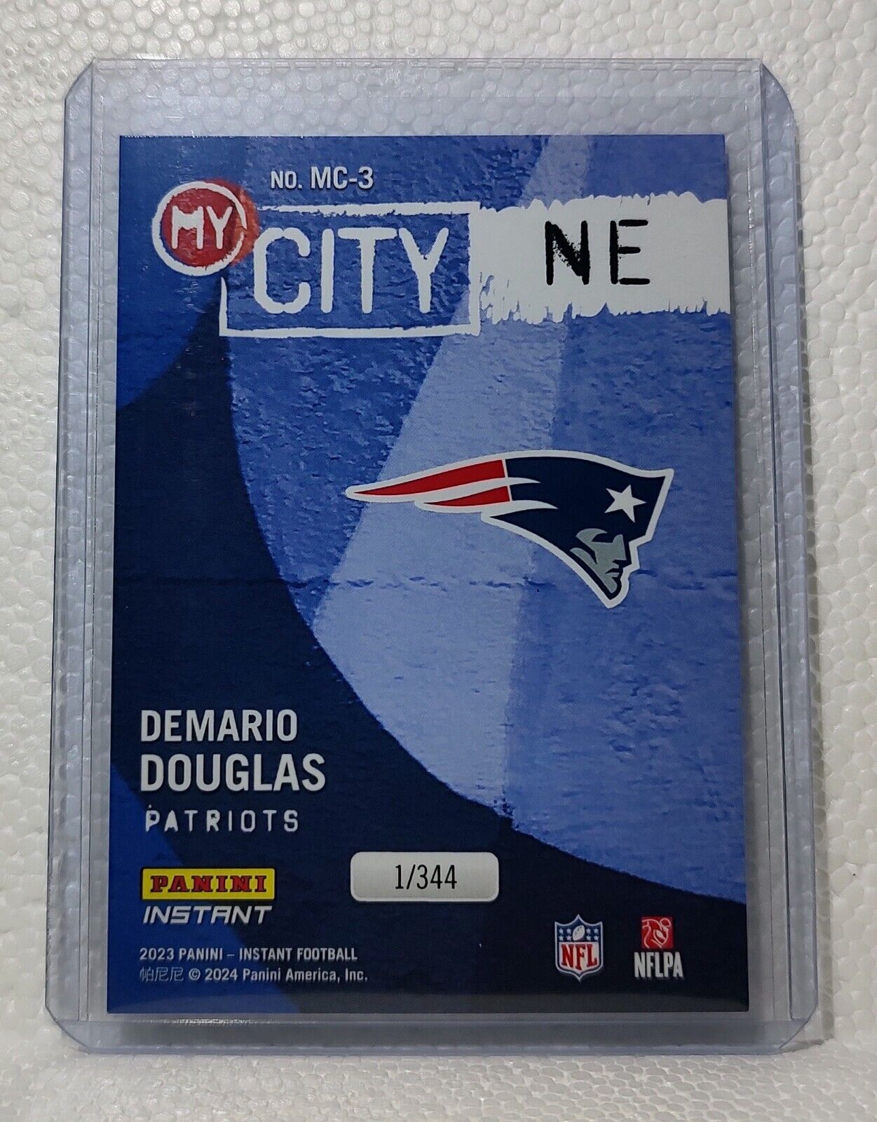 Demario Douglas 2023 Panini NFL #3 My City Football Card Patriots 1/344