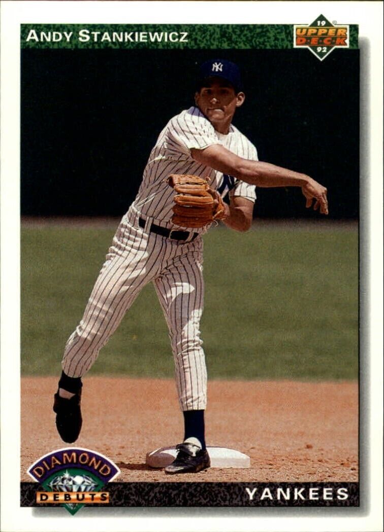 Andy Stankiewicz 1992 Upper Deck MLB #779 Diamond Debuts Baseball Card Yankees