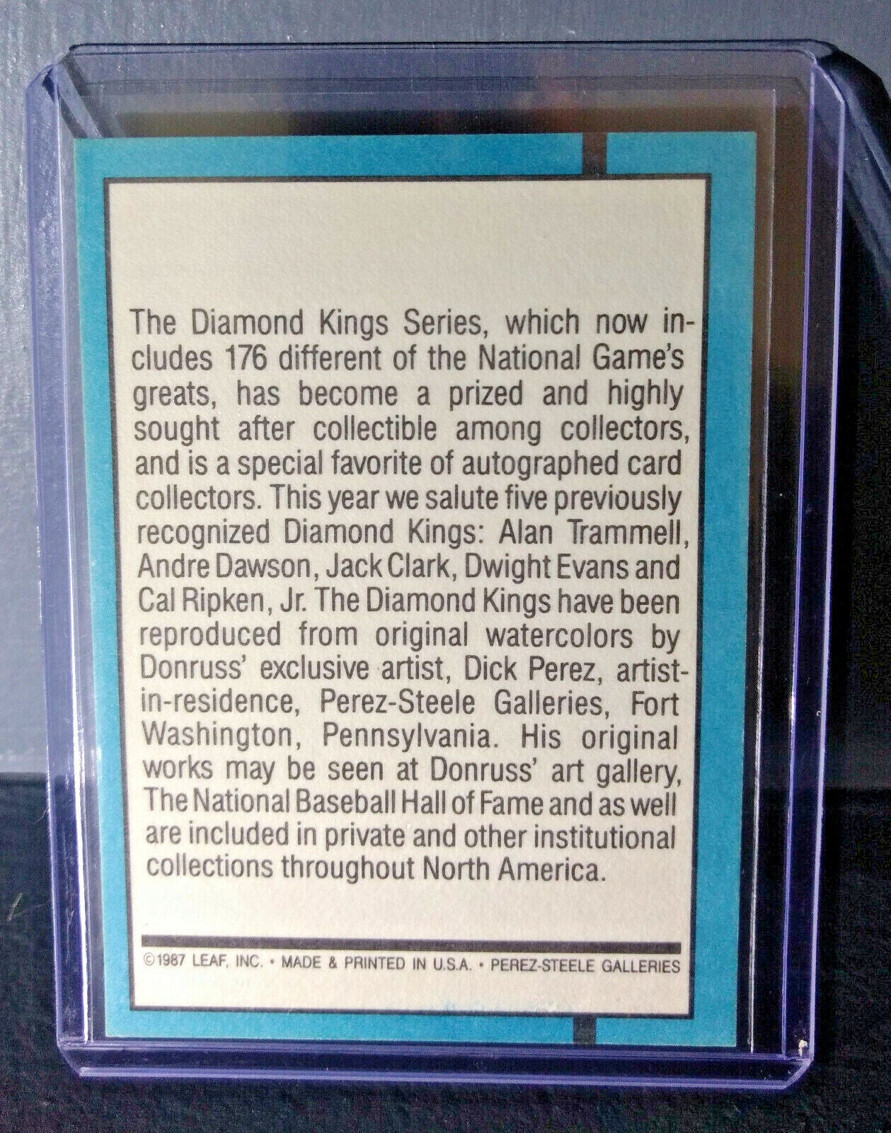 1988 Checklist Donruss Diamond Kings #27 Baseball Card