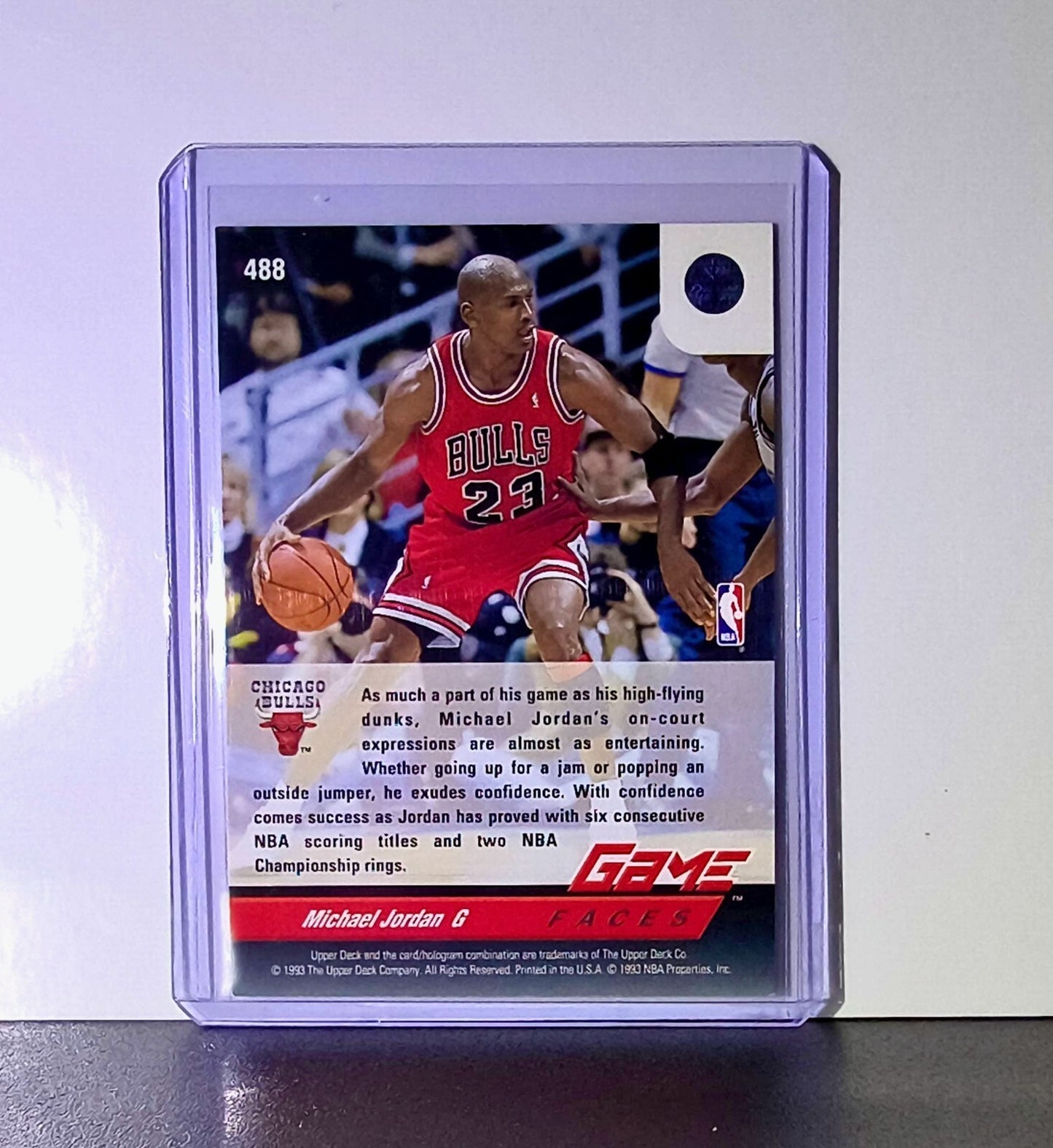 Michael Jordan 1992-93 Upper Deck Game Faces #488 Basketball Card Chicago Bulls