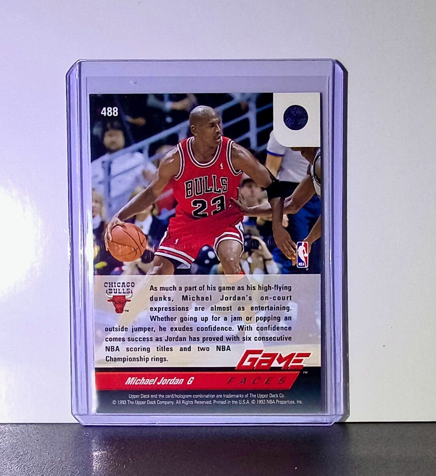 Michael Jordan 1992-93 Upper Deck Game Faces #488 Basketball Card Chicago Bulls