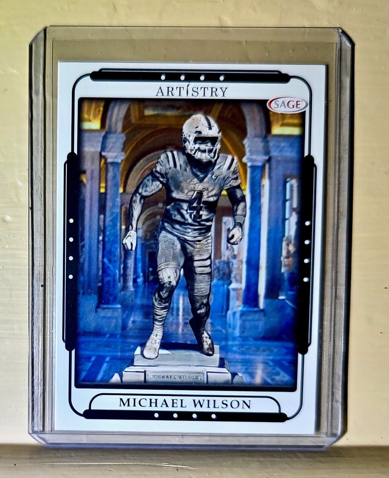 Michael Wilson 2023 SAGE NFL Artistry Football #91 Card