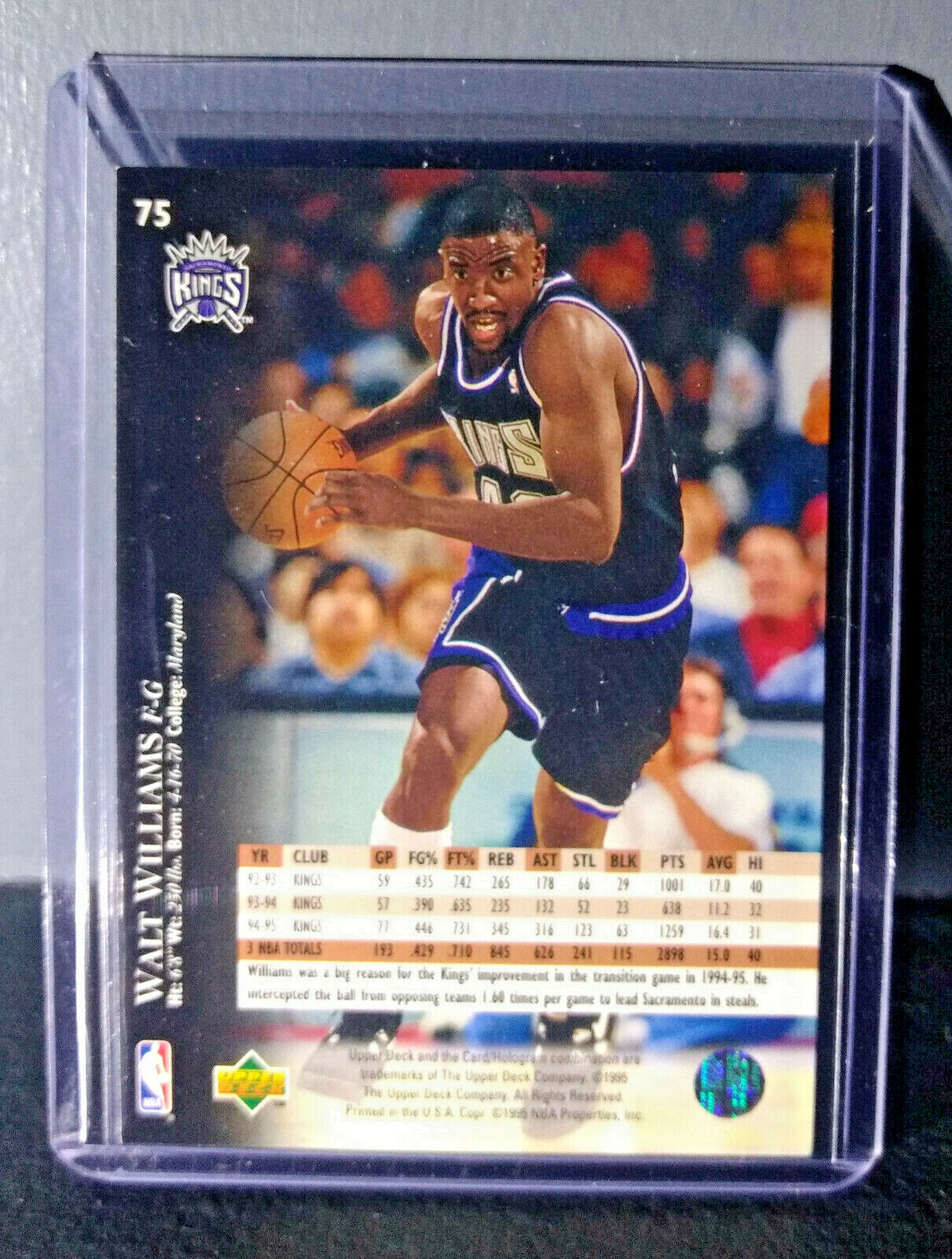 1995-96 Upper Deck Walt Williams #75 Basketball Card