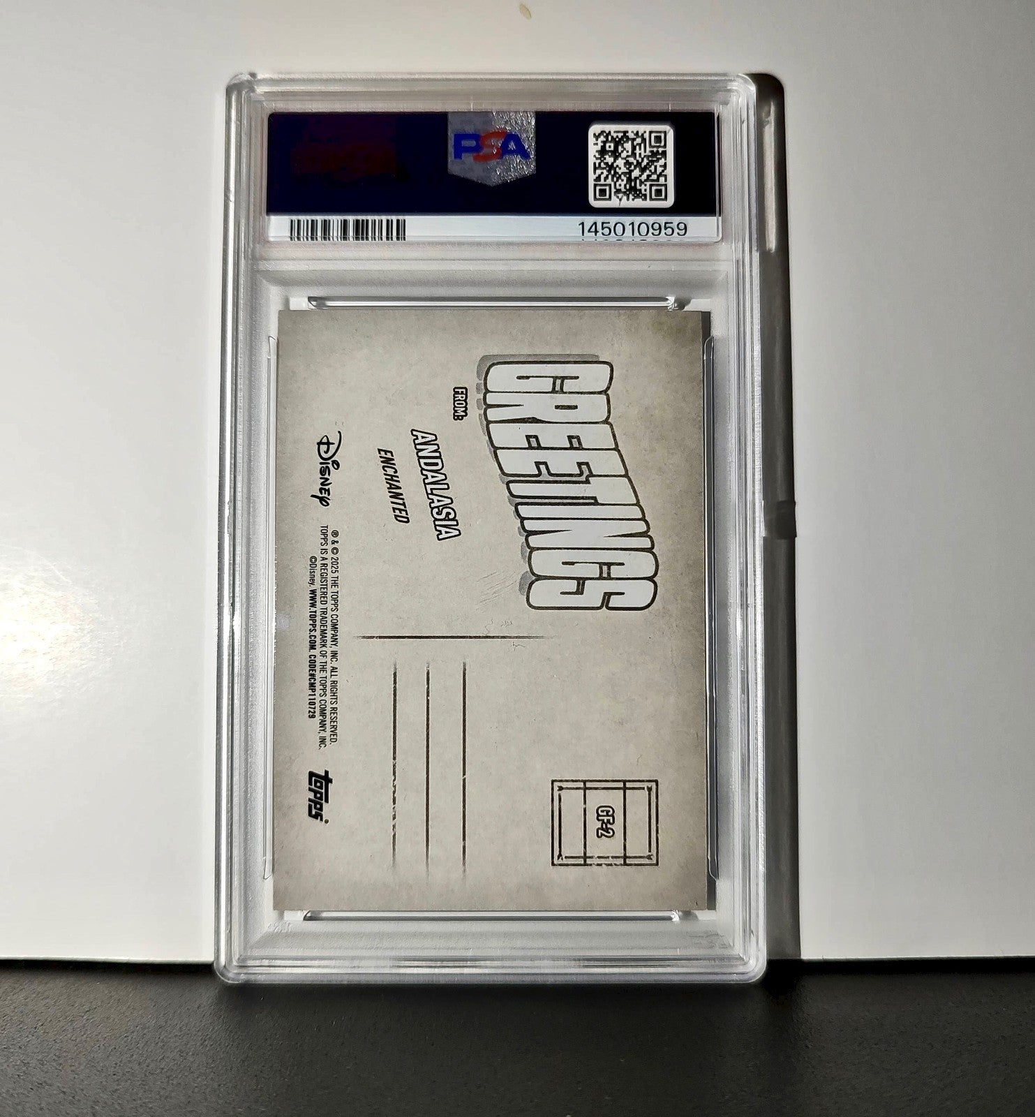 Andalasia 2025 Topps Disney Wonder #GF-2 Greetings From Card Enchanted PSA 9