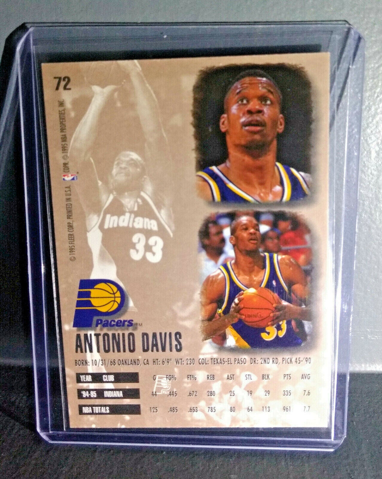 1995-96 Antonio Davis Fleer Ultra #72 Basketball Card