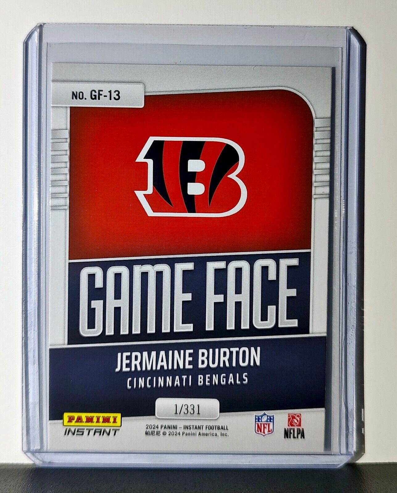 Jermaine Burton 2024 Panini Game Face #13 NFL Rookie Card Bengals 1/331