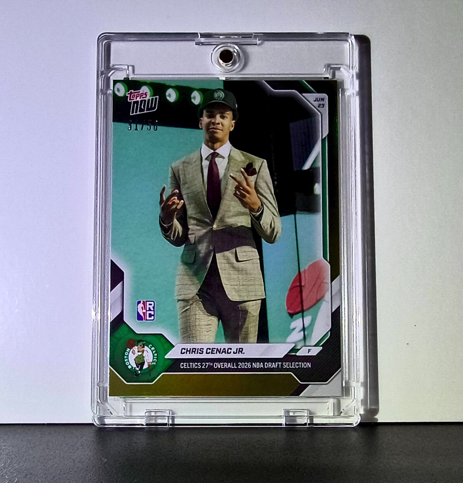 Chris Cenac Jr. Rookie 2026-27 Topps NBA Draft CCEN Gold Foil 31/50 Card Celtics