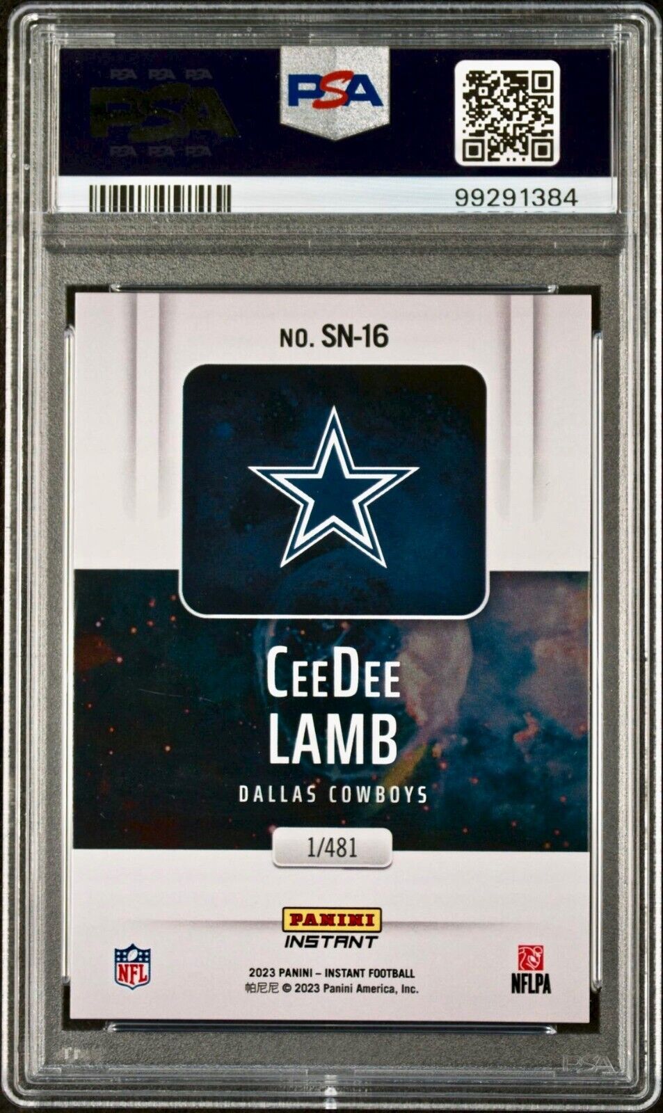 CeeDee Lamb 2023 Panini Supernova NFL #SN-16 Football Card PSA 9 Mint