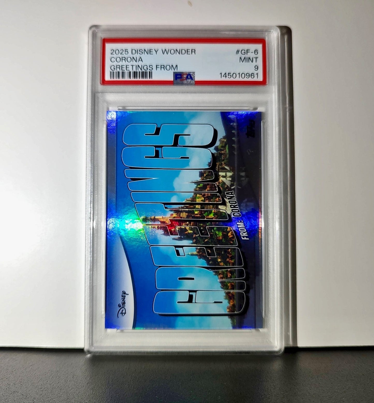 Corona 2025 Topps Disney Wonder #GF-6 Greetings From Card Tangled PSA 9