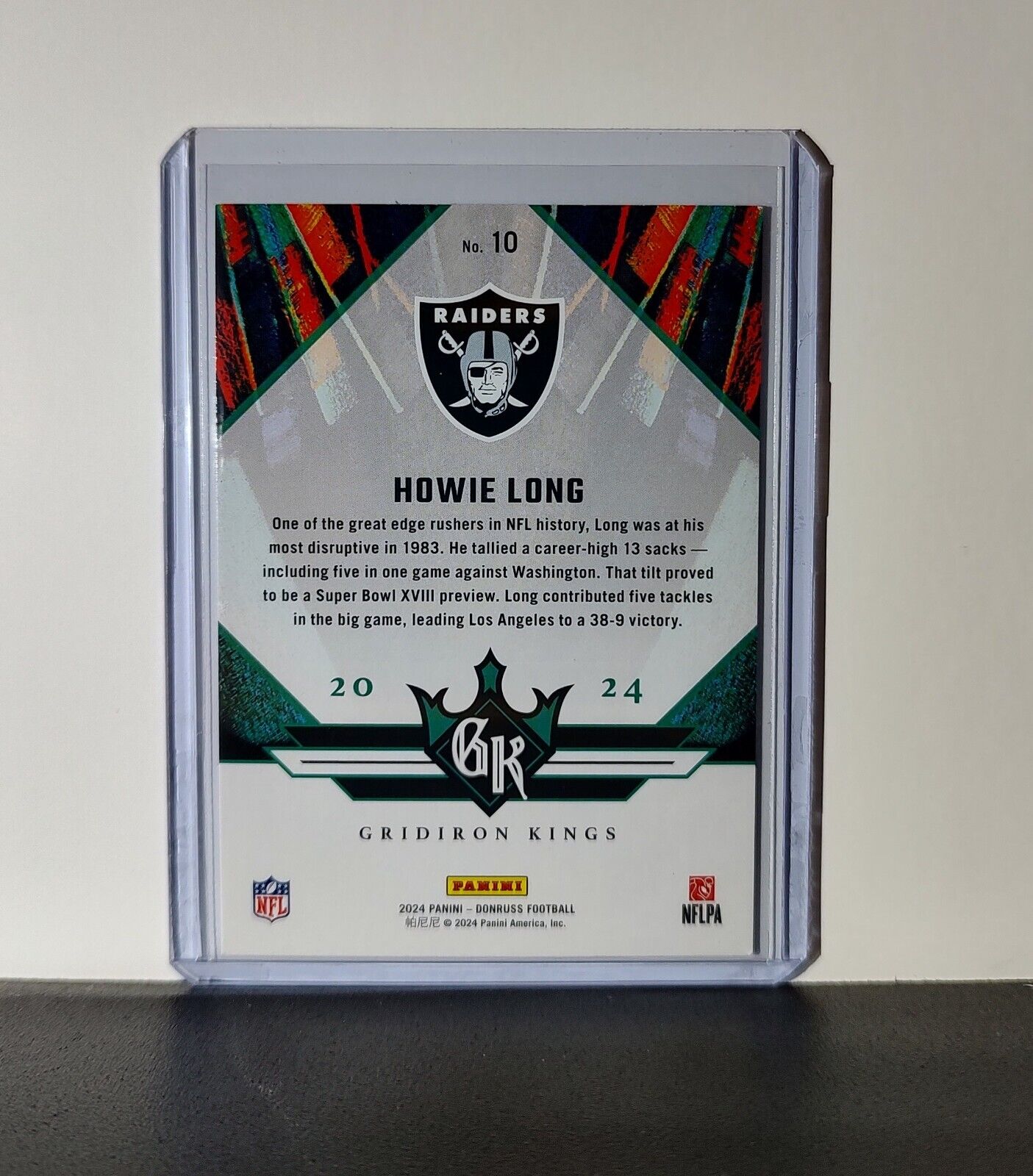 Howie Long 2024 Panini Donruss NFL #10 All-Time Gridiron Kings Card Los Angeles