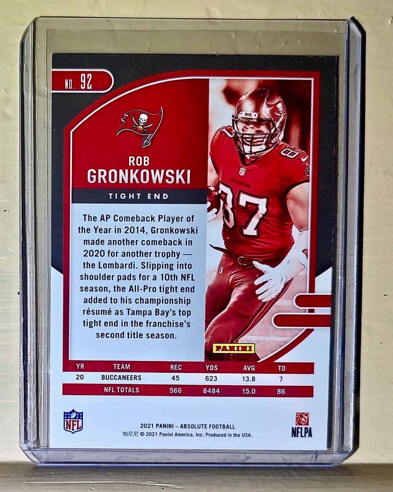 Rob Gronkowski 2021 Panini NFL Absolute Green Parallel #92 Card Buccaneers